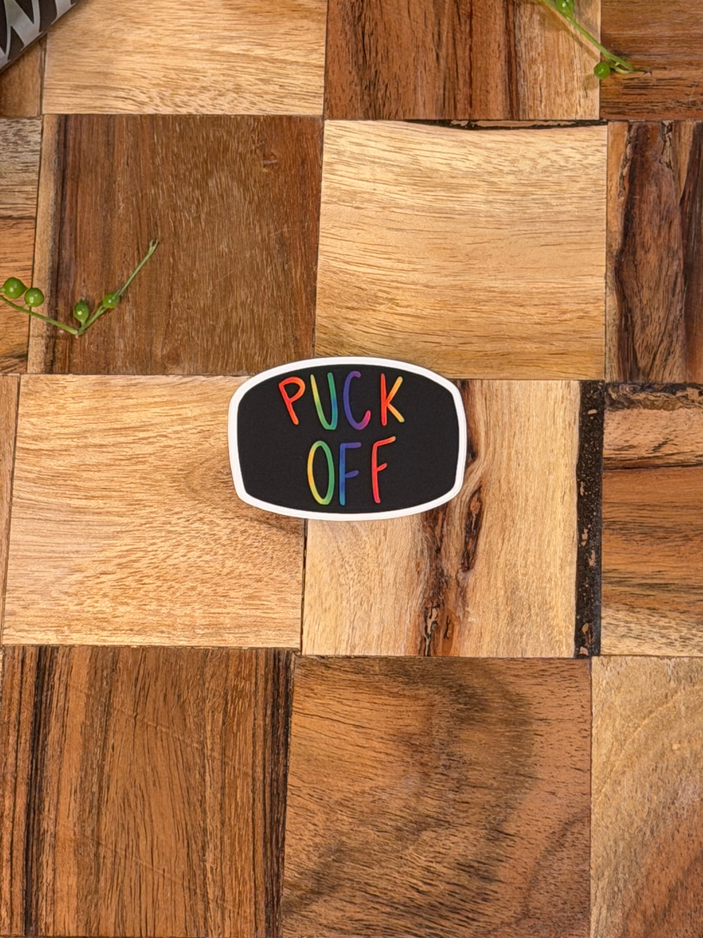 Puck Off Sticker