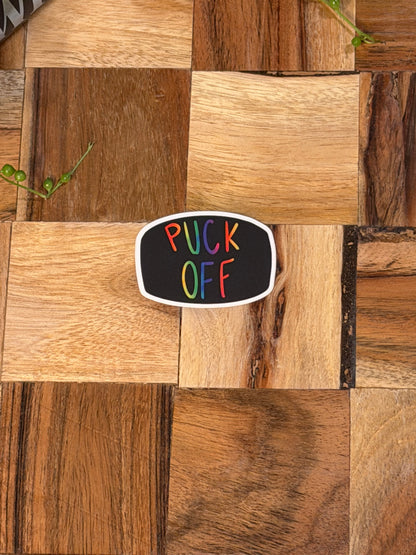Puck Off Sticker