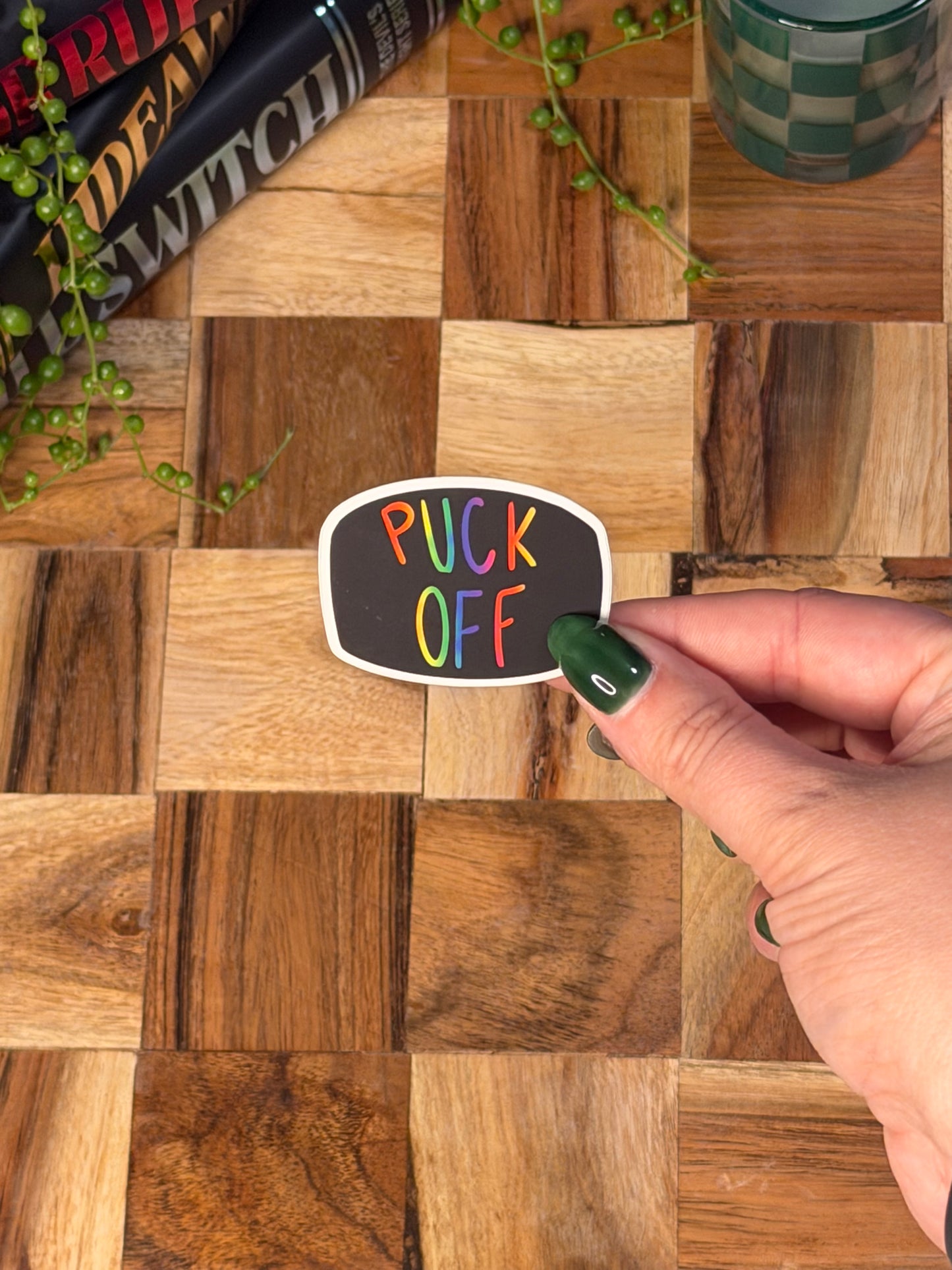 Puck Off Sticker