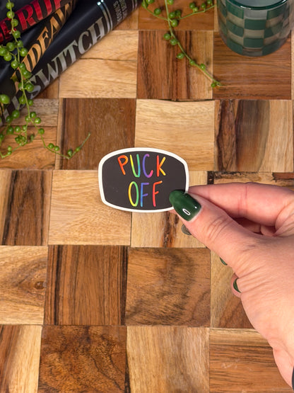 Puck Off Sticker
