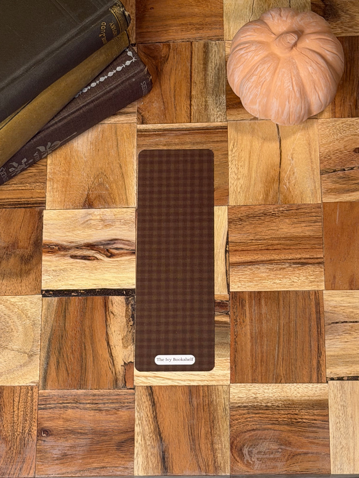 Brown Gingham Bookmark