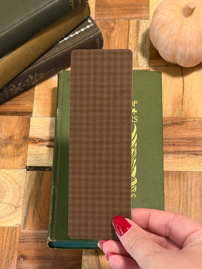 Brown Gingham Bookmark